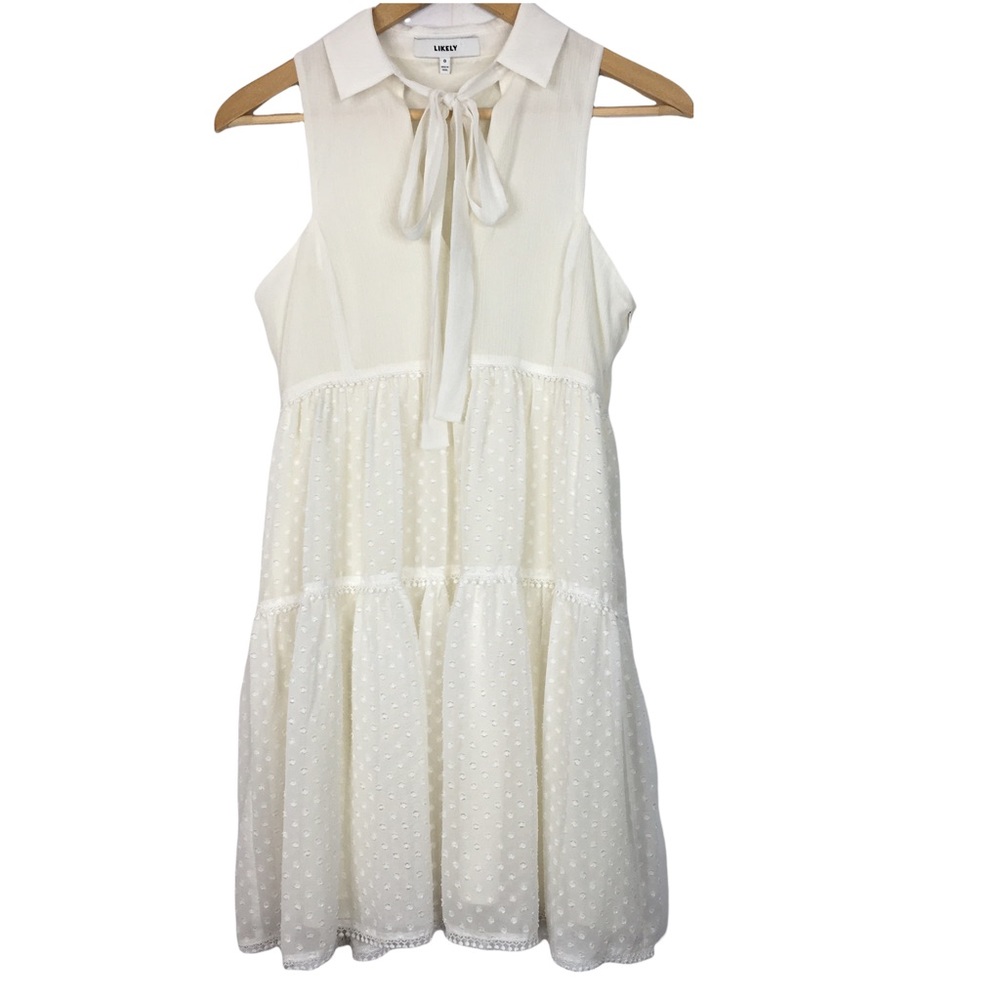 Likely Swiss Dot Sleeveless A-Line Mini Dress